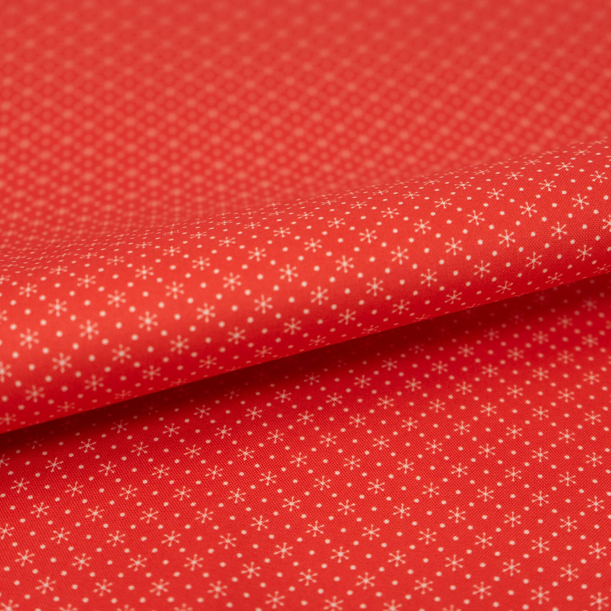 SINGER Christmas Snow & Dots Print Cotton Fabric